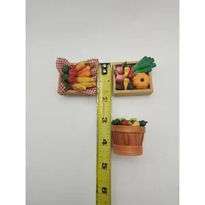 Country Farm Vegetable Refrigerator Magnet Set Basket Crate Corn Pumpkin Peppers