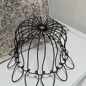 Country Farm Wire Basket Planter In Black