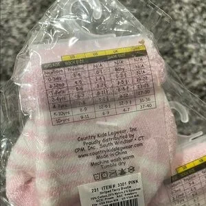 Country Kids Pink Baby Socks. Set Of 6. New