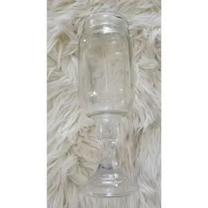 Country Style Qaulity Mason Jar Goblets Wine Glass Clear Pedistal