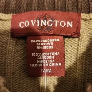 Covington Men Size Medium 1/4 Sweater