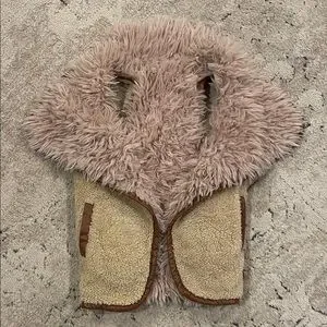 Cozy Kids' Faux Fur Vest - Cream and Brown