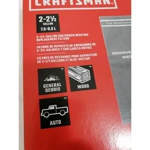 Craftsman Replacements Filter For Wet/Dry Vacs 2‎ Gal