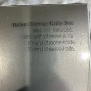 Crate & Barrel Cheese Knife 3-Piece Set Beechwood Stainless Steel