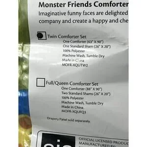Crayola Dream In Color Bedding Collection Monster Friends Twin Comforter Set New