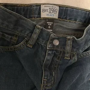 CRAZY 8 FLANNEL SHIRT 5-6 & THE CHILDREN’S PLACE SLIM SKINNY JEANS 6 EUC