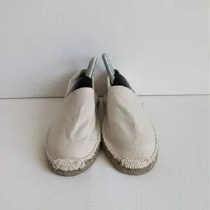 Cream Slip On Canvas Espadrille Shoes