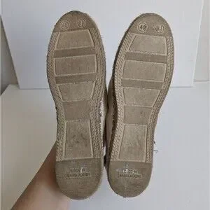 Cream Slip On Canvas Espadrille Shoes