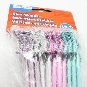 Creatology 2 Pks Of 12 Mini Plastic Star Wands 6 1/2" T Blue Silver Purple Pink