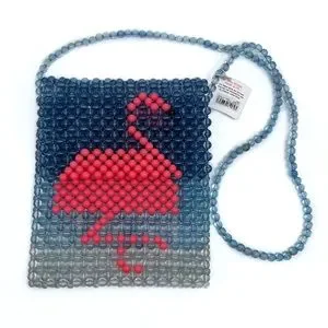 Crewcuts By J. Crew Girl’s Beaded Critter Crossbody Flamingo Bag Neon Ca…