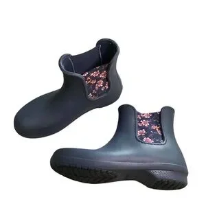 Croc Blue Floral Rain Boots