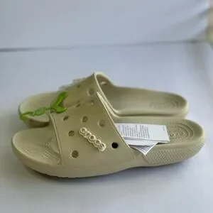 CROCS classic crocs slide women’s 10 men 8 Beige One Charm