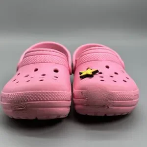 Crocs Classic Faux Fur Lined Pink Comfort Clogs Star Jibbitz Little Kid Girls C9