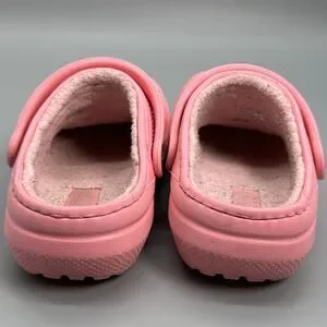 Crocs Classic Faux Fur Lined Pink Comfort Clogs Star Jibbitz Little Kid Girls C9