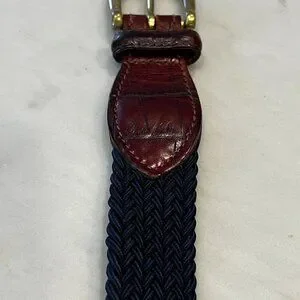 Crookhorn Surcingle Belt Sz 40 Stretch Hand-Woven Brass Hardware Braided