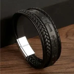 Cross Leather Bracelet NWT