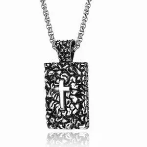❤️Cross Stainless Steel Punk Casting Pendant Necklace For Women/men N90201P191