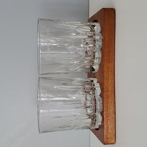 Crown Royal Set of 2 Whiskey Shot Rocks Glass Set w/ Tray