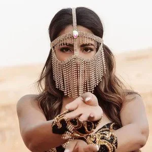 Crystal Chain Tassel Face Mask Rhinestones Holloween Masquerade Face Jewelry