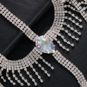Crystal Chain Tassel Face Mask Rhinestones Holloween Masquerade Face Jewelry