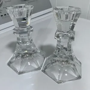 Crystal Taper Candle Holders Set of 2