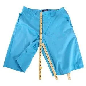CSG Champs Sports Gear 6 Pocket Aqua Shorts Twill Flat Front Sz 32 Kencore #467