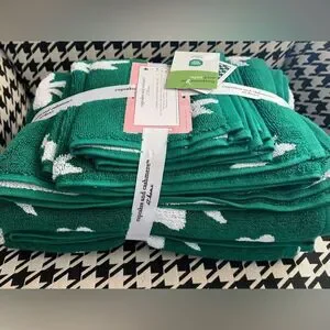Cupcakes And Cashmere 6 Piece Green Cotton Bath Towel Set