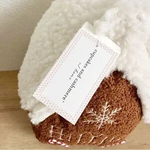 Cupcakes and Cashmere Peppermint Gingerbread Teddy Sherpa Pillow TIKTOK NWT