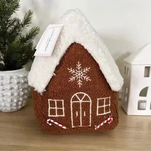 Cupcakes and Cashmere Peppermint Gingerbread Teddy Sherpa Pillow TIKTOK NWT