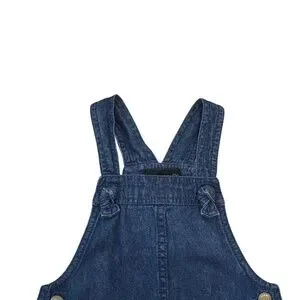 Cynthia Rowley Denim Overall Skirt Jumpsuit Girls 2T Blue Pockets Tie Strap
