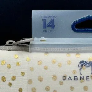 Dabney Lee Fabric Sleeve For Laptops Or Ultrabooks 14” White Gold Polka Dots Vel