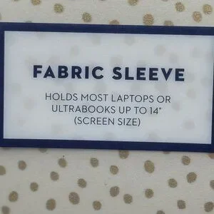 Dabney Lee Fabric Sleeve For Laptops Or Ultrabooks 14” White Gold Polka Dots Vel