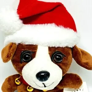 Dan Dee Avanti Christmas Puppy Dog Plush 8" Collector's Choice With Bells