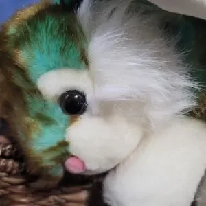 Dan Dee Teal Brown Laying Rabbit Bunny Vintage Plush Stuffed Animal