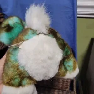 Dan Dee Teal Brown Laying Rabbit Bunny Vintage Plush Stuffed Animal