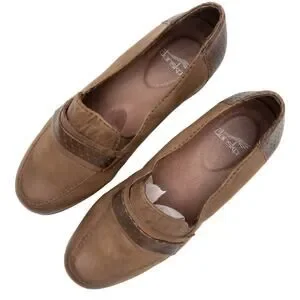 Dansko Lila Taupe Burnished Slip-On Loafers Shoes Size 37 US 7