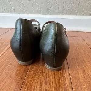 Dansko Women Loralie Comfort Mary Jane Wedge Leather Olive Shoes Sz 40/9.5-10