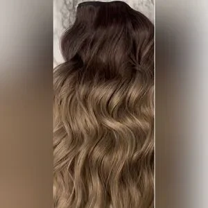 Dark Brown Ashy Blonde Balayage Clip In Hair Extensions