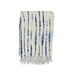 Darzzi Shibori Throw Indigo Natural