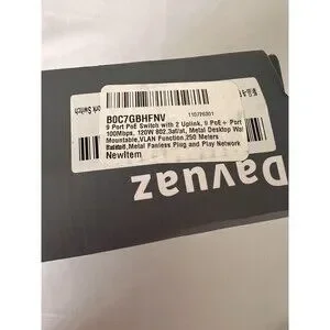 Davuaz PoE Switch 9 Port With 2 Uplink 100Mbps Model Da-F0920FBL - New
