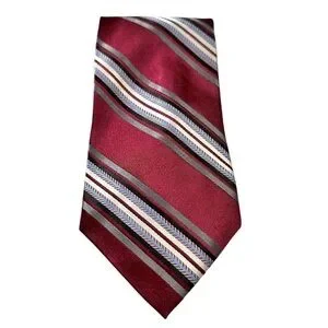 DC by Daniel Craig- Red Stiped 100% Silk Tie