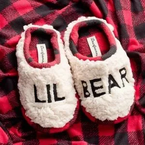 Dearfoams Lil Bear Kids Sherpa Clog Cozy Winter Holiday Christmas Slipper