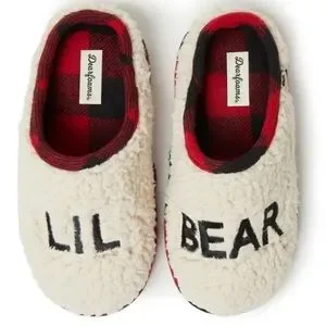 Dearfoams Lil Bear Kids Sherpa Clog Cozy Winter Holiday Christmas Slipper