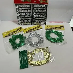 Decorative Stars Garland Vintage Lot Of 6 Packs Holiday Decor