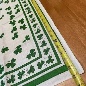 Decorative Vintage Pure Linen Irish Shamrock Tea Towel Wall Hanging Table Runner