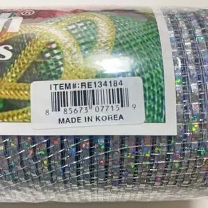 Deluxe Wide Platinum Silver Foil Mesh Ribbon Size 10 Inch X 30 Feet 1 Roll