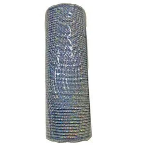 Deluxe Wide Platinum Silver Foil Mesh Ribbon Size 10 Inch X 30 Feet 1 Roll