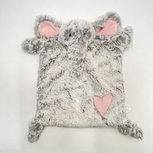 Demdaco Elephant Soft Gray Pink Lovey Luxurious Plush Security Blanket