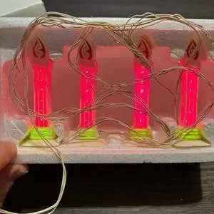 Department 56 Neon Red and Green Candle String Lights