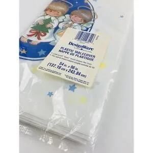 Designware Plastic Tablecover Christmas Angles Halo Leak Proof New Satin Finish